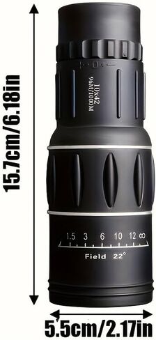 10x42 High Powered Monocular Telescope, Compact Non-Slip Portable Monocular for Bird Watching, Camping, Hiking, Travel, Concerts and Outdoor Viewing（Black） in Saudi Arabia