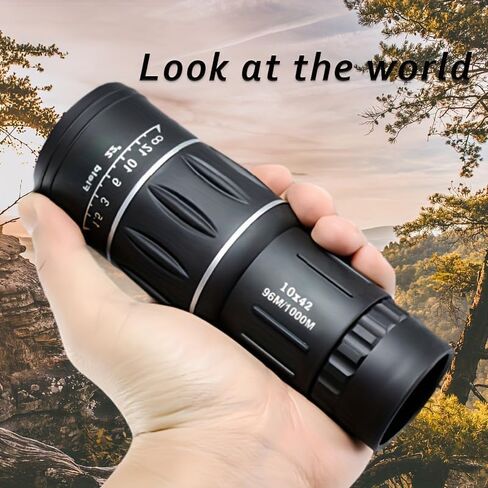 10x42 High Powered Monocular Telescope, Compact Non-Slip Portable Monocular for Bird Watching, Camping, Hiking, Travel, Concerts and Outdoor Viewing（Black） in Saudi Arabia