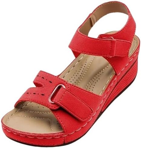 Orthopedic Wedge Sandals for Women Summer Platform Open Toe Ankle Strap Casual Low Heel Slip on Beach Dress Espadrille Sandals Comfortable Outdoor Shoes in Saudi Arabia