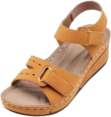 Orthopedic Wedge Sandals for Women Summer Platform Open Toe Ankle Strap Casual Low Heel Slip on Beach Dress Espadrille Sandals Comfortable Outdoor Shoes in Saudi Arabia