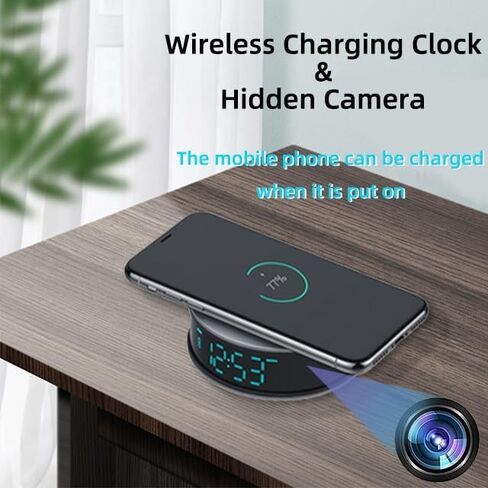 ساعة الكاميرا الخفية LIZVIE 2.4G WiFi - مسجل فيديو في الوقت الحقيقي 1080 بكسل مع إنذار كشف الحركة، رؤية ليلية واتصال لاسلكي (2.4 جيجا هرتز)، كاميرا أمان صغيرة لمراقبة المنزل/المكتب الداخلي in Saudi Arabia
