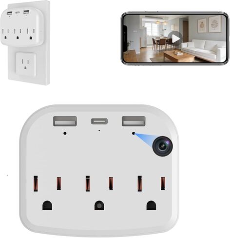 1080P Wall Outlet WiFi Camera Security Nanny Camera Motion Detection (Including 32g Memory Card) in Saudi Arabia
