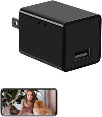 كاميرا تجسس ذكية لاسلكية صغيرة 1080 بكسل شاحن USB كاميرا واي فاي كاميرا مراقبة داخلية مراقبة الطفل كاميرا مراقبة أمنية كشف الحركة مع تطبيق تغذية مباشرة in Kuwait