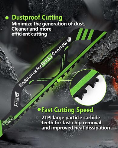 Demolition Masonry Reciprocating Saw Blades - 12 Inch Carbide Blades, Demolition Saw Blade for Cutting Aerated Concrete and Hollow Brick, 2TPI (2-Pack) in Saudi Arabia