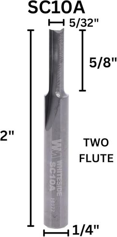 Whiteside Router Bits SC10A Standard Straight Bit with Solid Carbide 5/32-Inch Cutting Diameter and 5/8-Inch Cutting Length in Saudi Arabia