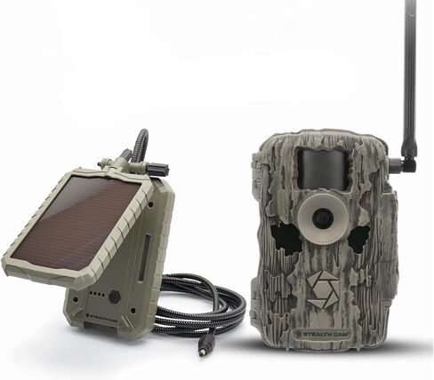 Stealth Cam Fusion MAX Dual Sim 36MP Photo & 1080P HD Video، 0.35 ثانية سرعة التشغيل، كاميرا الصيد الخلوية التي يتم التحكم فيها عن طريق التطبيق، AT&T & Verizon + لوحة شمسية in Kuwait