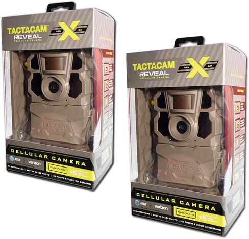 TACTACAM 2 Pack Reveal X Gen 2.0 LTE Cellular Trail Camera AT&T وVerizon، فيديو/صورة عالية الدقة، فلاش LED منخفض التوهج بالأشعة تحت الحمراء (TA-TC-XG2) للصيد والأمن والمراقبة in Kuwait