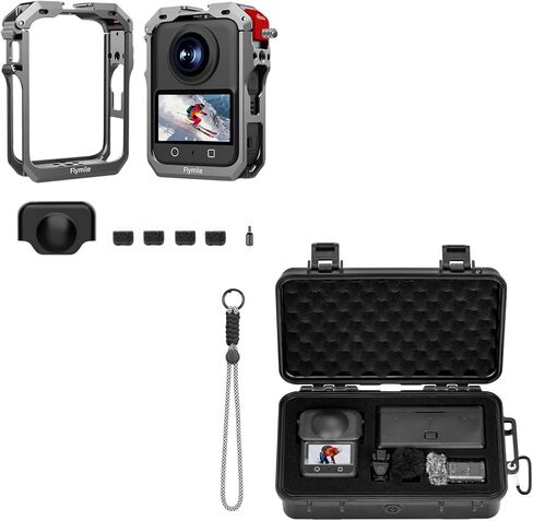 قفص واقي لـ DJI Osmo 360 Utility Frame Case محمول مقاوم للماء وحقيبة تخزين للسفر 4 × بطارية/محور شحن لملحقات كاميرا DJI Osmo 360 (الجراب فقط) in Kuwait