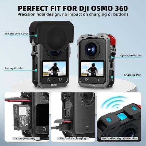 قفص واقي لـ DJI Osmo 360 Utility Frame Case محمول مقاوم للماء وحقيبة تخزين للسفر 4 × بطارية/محور شحن لملحقات كاميرا DJI Osmo 360 (الجراب فقط) in Kuwait