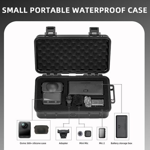 قفص واقي لـ DJI Osmo 360 Utility Frame Case محمول مقاوم للماء وحقيبة تخزين للسفر 4 × بطارية/محور شحن لملحقات كاميرا DJI Osmo 360 (الجراب فقط) in Kuwait