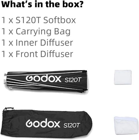 Godox S120T 47in/120cm مظلة سريعة الإصدار Softbox مع حقيبة حمل، مع حامل بوينز للاستوديو في الهواء الطلق ضوء فلاش لـ AD300Pro AD400Pro AD600Pro in Saudi Arabia
