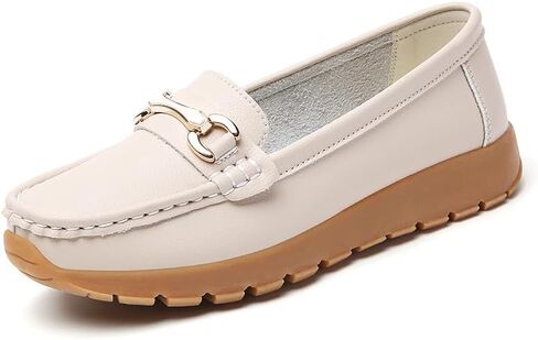 حذاء بدون كعب نسائي مريح بدون كعب سهل الارتداء، حذاء مشي كاجوال مسطح بإبزيم معدني in Kuwait