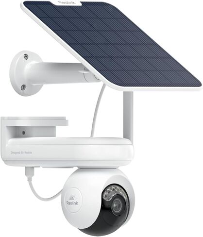 Reolink Altas Pt Ultra-4K Solar Security Cameras Wireless Outdoor ، عمر بطارية 500 يوم ، رؤية Colorx الليلية ، 360 درجة تتبع الميل الميل ، الكاميرات المزدوجة Wi-Fi 6 للأمن المنزلي in Kuwait