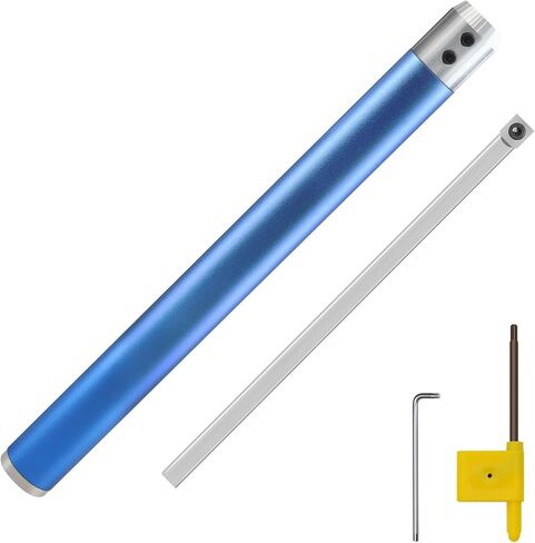 Carbide Roughing Tool for Wood Lathe - Pre-installed 11mm Ci2 Square Insert for Fast Stock Removal, Woodturning Rougher with Stainless Steel Arbor, Aluminum Alloy Handle in Saudi Arabia