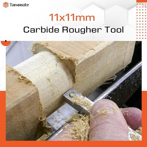 Carbide Roughing Tool for Wood Lathe - Pre-installed 11mm Ci2 Square Insert for Fast Stock Removal, Woodturning Rougher with Stainless Steel Arbor, Aluminum Alloy Handle in Saudi Arabia