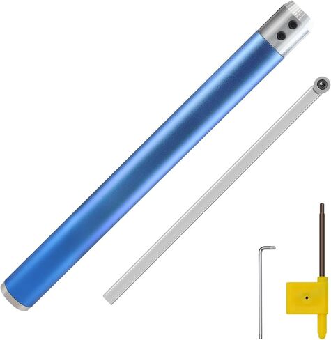Carbide Roughing Tool for Wood Lathe - Pre-installed 11mm Ci2 Square Insert for Fast Stock Removal, Woodturning Rougher with Stainless Steel Arbor, Aluminum Alloy Handle in Saudi Arabia