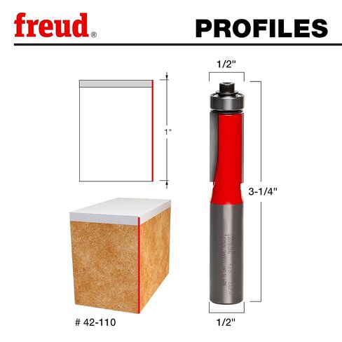 Freud 42-110: 1/2" (dia.) Bearing Flush Trim Bit with 1/2" shank, 1" carbide height in Saudi Arabia