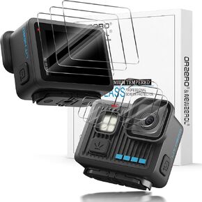 Orzero (3+3+3) Compatible for Gopro Lit Hero, 3 Packs Display Screen Protector +3 Packs Camera Lens Protector +3 Packs Flash Lamp Protector, Tempered Glass 9H High Definition Bubble-Free Anti-Scratch in Kuwait