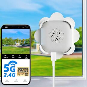 كاميرا نافذة 2.5K، كاميرات أمان للنافذة 5 جيجا هرتز و2.4 جيجا هرتز مع رؤية ليلية ملونة، كاميرا WiFi مع كشف الحركة، تسجيل مستمر، صفارة إنذار، تنبيهات في الوقت الحقيقي، صوت ثنائي الاتجاه (أبيض) in Kuwait