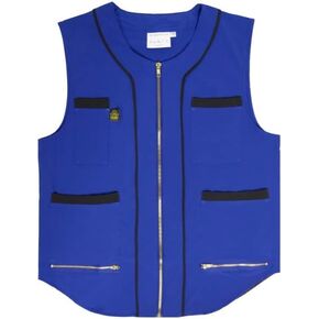 King Midas Professional Barber Vest - Ultra-Lightweight Men's Haircutting Apparel - One-Way Zipper, Four Large Tool Pockets (Small, Red) in Saudi Arabia