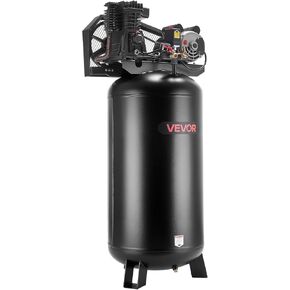 VEVOR 60 Gallons Heavy-Duty Air Compressor, 3.7HP 8 SCFM at 90PSI Air Compressors Max 155PSI Pressure, Oil-Lubricated Compressor Tank for Industrial Manufacturing, Large Workshops (230V 60Hz, No-Plug) in Kuwait