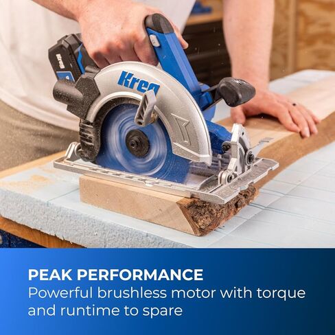 Kreg 20V Ionic Drive 7 1/4" Circular Saw - Powerful Brushless Motor & Built-In Safety Features - LED for Cutline Visibility - Integrated Dust Port Keeps Workspace Clean - Bare Tool - KPTCS725A in Saudi Arabia