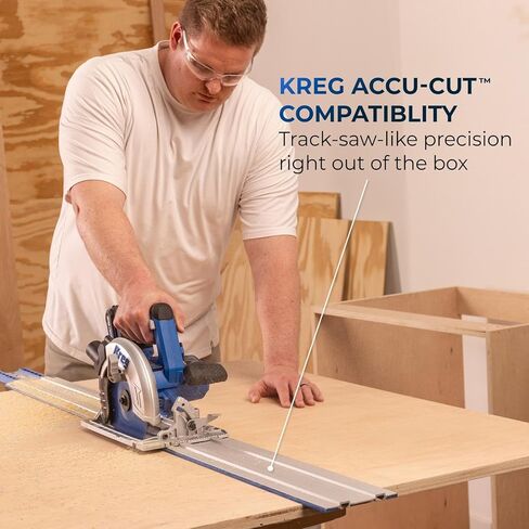 Kreg 20V Ionic Drive 7 1/4" Circular Saw - Powerful Brushless Motor & Built-In Safety Features - LED for Cutline Visibility - Integrated Dust Port Keeps Workspace Clean - Bare Tool - KPTCS725A in Saudi Arabia