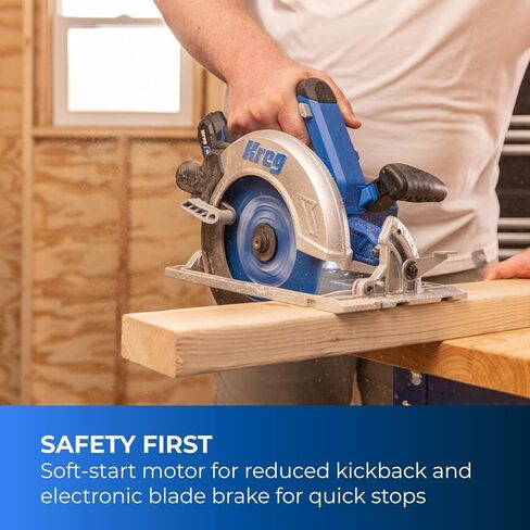 Kreg 20V Ionic Drive 7 1/4" Circular Saw - Powerful Brushless Motor & Built-In Safety Features - LED for Cutline Visibility - Integrated Dust Port Keeps Workspace Clean - Bare Tool - KPTCS725A in Saudi Arabia