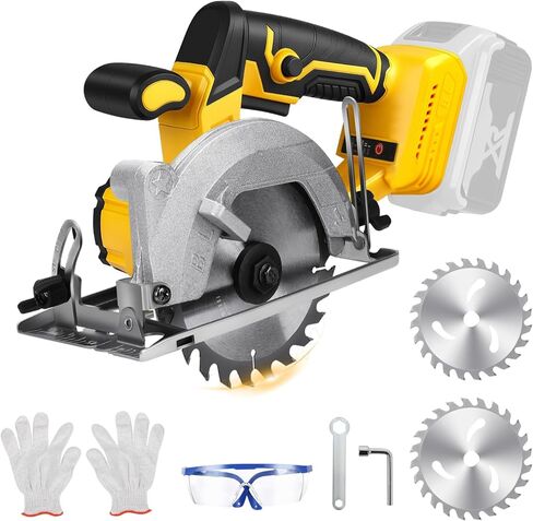 5 Inch Circular Saw Compatible with Dewalt 20V Max Battery(No Battery), Brushless Cordless Round Saw Kit with 0-45° Cutting Bevel, 6200 RPM, Idea for Wood Plastic Soft Metal in Saudi Arabia