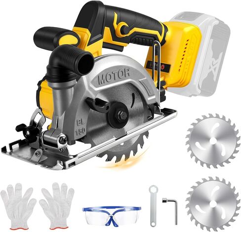 5 Inch Circular Saw Compatible with Dewalt 20V Max Battery(No Battery), Brushless Cordless Round Saw Kit with 0-45° Cutting Bevel, 6200 RPM, Idea for Wood Plastic Soft Metal in Saudi Arabia