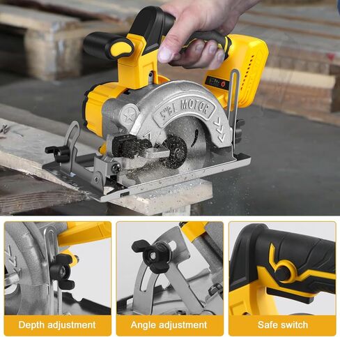 5 Inch Circular Saw Compatible with Dewalt 20V Max Battery(No Battery), Brushless Cordless Round Saw Kit with 0-45° Cutting Bevel, 6200 RPM, Idea for Wood Plastic Soft Metal in Saudi Arabia