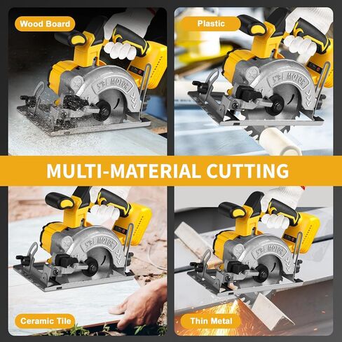 5 Inch Circular Saw Compatible with Dewalt 20V Max Battery(No Battery), Brushless Cordless Round Saw Kit with 0-45° Cutting Bevel, 6200 RPM, Idea for Wood Plastic Soft Metal in Saudi Arabia