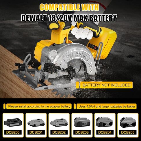 5 Inch Circular Saw Compatible with Dewalt 20V Max Battery(No Battery), Brushless Cordless Round Saw Kit with 0-45° Cutting Bevel, 6200 RPM, Idea for Wood Plastic Soft Metal in Saudi Arabia