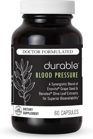 Durable Blood Pressure – Benolea Olive Leaf & Enovita Grape Seed Extract, Two-in-One Formula, Supports Nitric Oxide & Vascular Health, Doctor-Formulated, Made in USA (60 Count, Pack of 1) in Saudi Arabia
