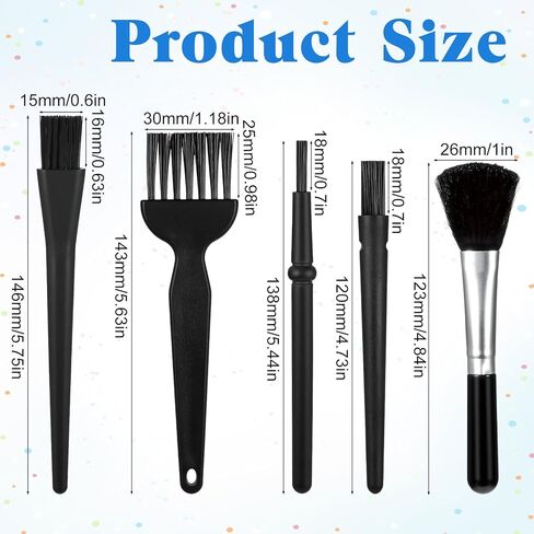 Mini Keyboard Brush, 5 Pcs PP Handle Nylon Anti-Static Keyboard Cleaning Brushes Kit Portable Dusting Brushes for Keyboards Car Interior Motherboard Camera Small Electronics Cleaning in Saudi Arabia
