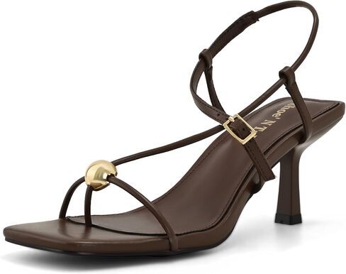 صنادل نسائية من Shoe'N Tale بكعب قطة فليب فلوب مربعة مفتوحة عند الأصابع وحزام للكاحل فستان للحفلات in Saudi Arabia