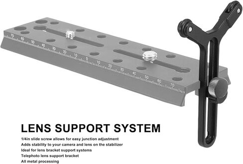 Y Bracket with Double Wheels, Lens Support Frame for Ronin S SC, with 1/4in Slide Screw for Easy Adjustment, Supports 22 71.5mm Height and 5kg Load in Saudi Arabia