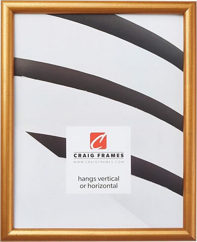 Craig Frames 11x14 Picture Frame – Vintage Gold Bamboo Style, Wood Frame with Glass, Backing, and Hanging Hardware, Decorative Wall Display for Photos or Art in Kuwait