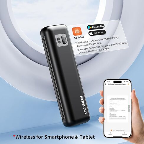 Rongta Portable Printers Wireless for Travel,Thermal Inkless Printer for School/Office/Home Use(Black)+3Roll 8.5"x11" US Letter Thermal Paper in Saudi Arabia