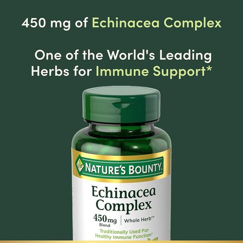 مجمع Echinacea بواسطة Nature's Bounty ، مكملات العشبية ، يدعم صحة المناعة ، 450 ملغ ، 100 كبسولة in Saudi Arabia