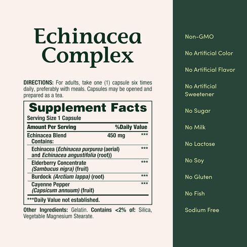 مجمع Echinacea بواسطة Nature's Bounty ، مكملات العشبية ، يدعم صحة المناعة ، 450 ملغ ، 100 كبسولة in Saudi Arabia