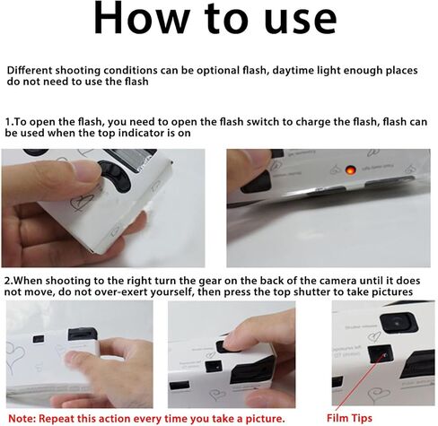 كاميرا فيلم مع بطارية 900 مللي أمبير في الساعة، إعداد يدوي كامل للاستخدام مرة واحدة، مصراع فلاش، 16 قطعة من الأفلام الملونة مقاس 35 مم، جودة صورة قديمة - تبعث على الحنين، فيلم مدمج مريح، مثالية لـ in Kuwait