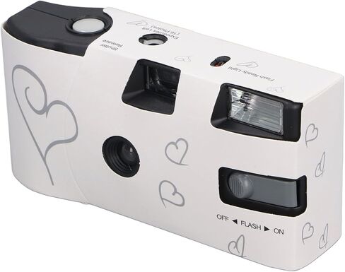 كاميرا فيلم مع بطارية 900 مللي أمبير في الساعة، إعداد يدوي كامل للاستخدام مرة واحدة، مصراع فلاش، 16 قطعة من الأفلام الملونة مقاس 35 مم، جودة صورة قديمة - تبعث على الحنين، فيلم مدمج مريح، مثالية لـ in Kuwait