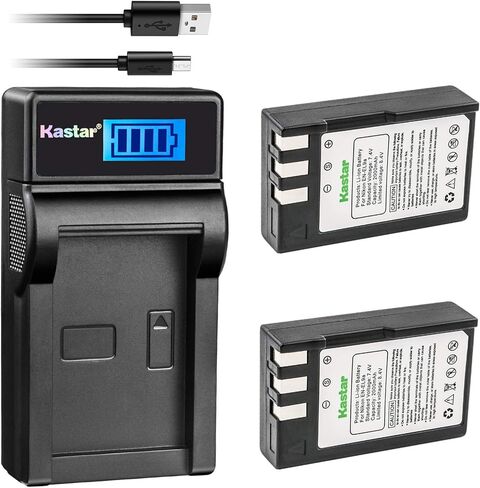 بطارية Kastar (X2) وشاحن LCD رفيع لكاميرات Nik EN-EL9 وENEL9 وEN-EL9a وENEL9A وMH-23 وNik D3000 وD5000 وD40 وD60 وD40X SLR in Kuwait