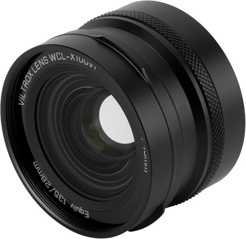 عدسة تحويل واسعة VILTROX WCL-X100 VI، عدسة التعرف التلقائي بزاوية واسعة 0.8X لكاميرا Fujifilm X100VI X100V X100F، أسود in Kuwait