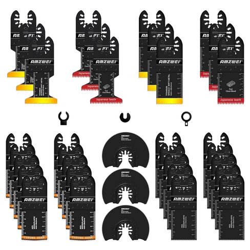 22PCS Oscillating Tool Blades Metal Wood, 5 Types Quick Release Oscillating Saw Blades for DIY Projects, Oscillating Tool Blades Fit for Dewalt Milwaukee Ryobi Rockwell Fein in Saudi Arabia