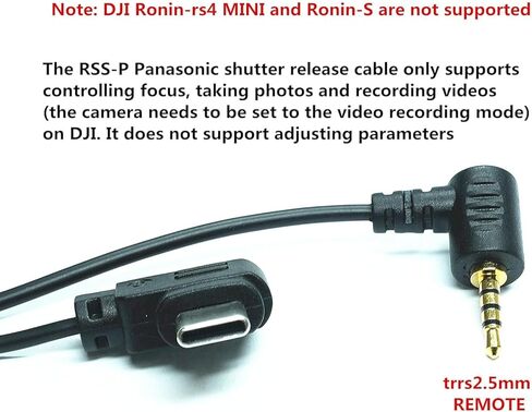 كابل تحرير مصراع الكاميرا RSS-P لباناسونيك GH5S، GH5، G9، متوافق مع مثبت DJI Ronin، جهاز التحكم عن بعد TRRS 2.5 مم للصور والفيديو in Kuwait