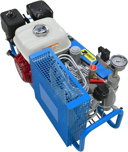 ضاغط هواء TUXING 4500Psi Pcp، محرك بنزين ضاغط غوص عالي الضغط 300 بار، إصدار إيقاف التشغيل اليدوي، للتنفس والغطس والرياضات المائية وكرة الطلاء باللون الأزرق in Kuwait