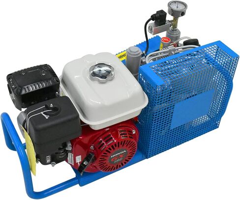 ضاغط هواء TUXING 4500Psi Pcp، محرك بنزين ضاغط غوص عالي الضغط 300 بار، إصدار إيقاف التشغيل اليدوي، للتنفس والغطس والرياضات المائية وكرة الطلاء باللون الأزرق in Kuwait