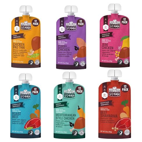 Li’l Hala Baby Food Pouches with Meat – Variety Pack of Toddler Puree Meals – Free-Range Chicken & Grass-Fed Beef – Organic Veggies, Protein & Healthy Fats – 6+ Months – 3.5 oz (6 Pack) in Saudi Arabia